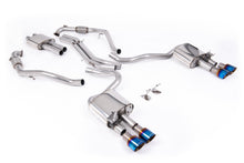 Audi S5 B9 Sport Diff models with Brace Bars (LHD) - Resonated Cat-Back with Quad Burnt/Blue Titanium Trims