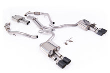 Audi S5 B9 Sport Diff models with Brace Bars (LHD) - Resonated Cat-Back with Quad Carbon Trims