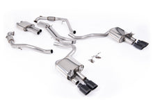 Audi S5 B9 Sport Diff models with Brace Bars (LHD) - Resonated Cat-Back with Quad Black Oval Trims