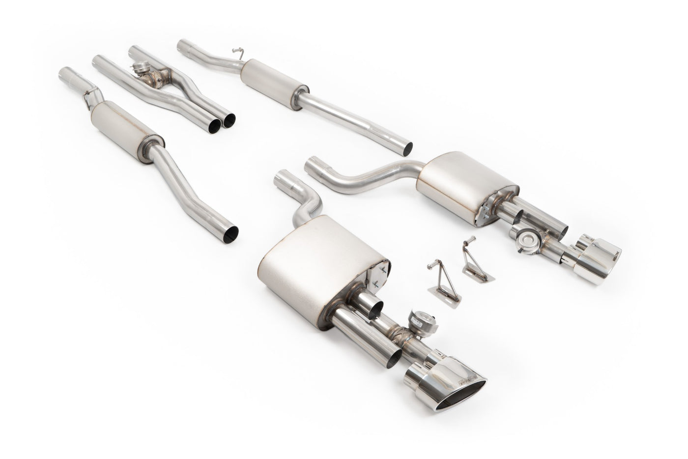 Audi RS4 B7 - V2 Valved Cat-Back with Active H Pipe and Polished Ovals