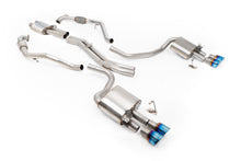 Audi S4/S5 B9 Sport Diff without Brace Bars - Resonated (Quieter) Cat-Back Exhaust System with Quad GT-100 Burnt Titanium Trims