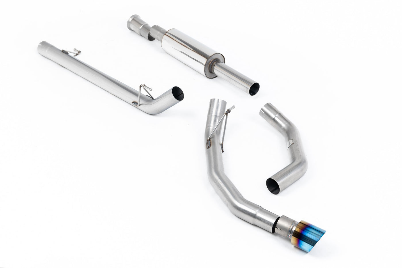Ford F150 5.0 V8 Supercrew - Road+ Cat-Back with Single Burnt/Blue Titanium Tip