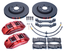 Powerbrake X-Line Stage 1 brake kit with red calipers - manufacturer's range illustration